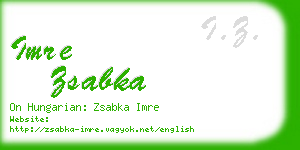 imre zsabka business card